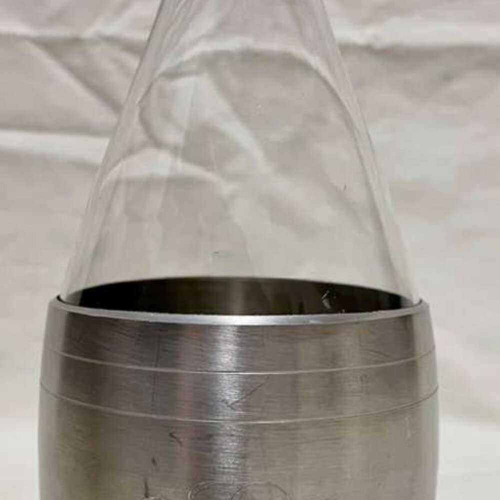 Rare Vintage 1940s Josten’s Pewter & Glass Decanter – Colonial Pattern – No. 307